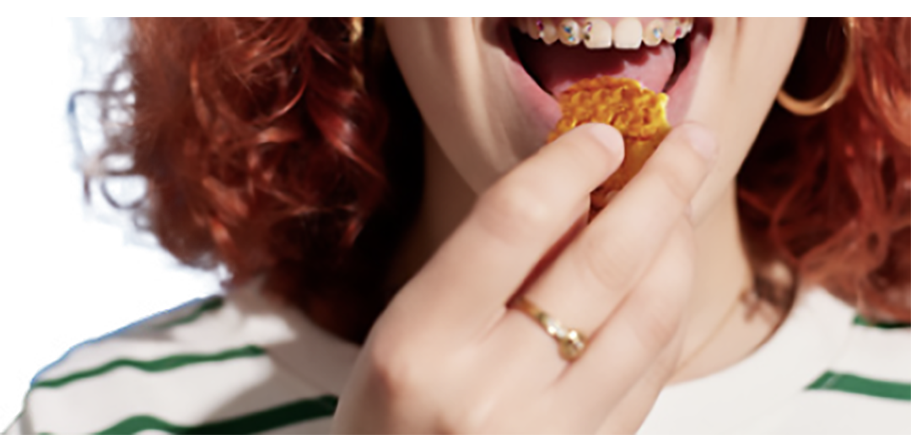 lady eating a chip